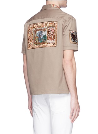 Back View - Click To Enlarge - VALENTINO GARAVANI - Embellished patch cotton Cuban shirt