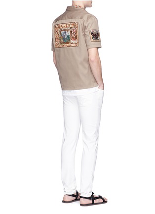 Figure View - Click To Enlarge - VALENTINO GARAVANI - Embellished patch cotton Cuban shirt