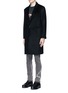 Front View - Click To Enlarge - STUDIO SEVEN - Collage print wool blend coat
