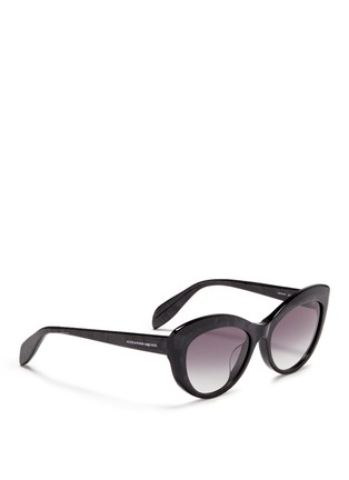 Figure View - Click To Enlarge - ALEXANDER MCQUEEN - Shell effect acetate cat eye sunglasses