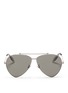 Main View - Click To Enlarge - ALEXANDER MCQUEEN - 'Piercing Shield Frame' aviator sunglasses
