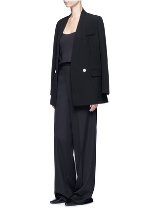 Figure View - Click To Enlarge - HELMUT LANG - Double breasted technical suiting blazer