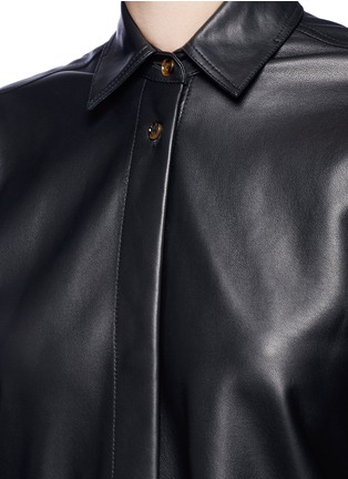 Detail View - Click To Enlarge - HELMUT LANG - Lambskin leather shirt dress