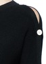 Detail View - Click To Enlarge - HELMUT LANG - Split sleeve cotton-cashmere rib knit sweater