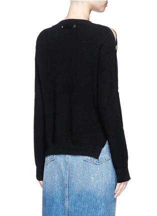 Back View - Click To Enlarge - HELMUT LANG - Split sleeve cotton-cashmere rib knit sweater