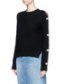 Front View - Click To Enlarge - HELMUT LANG - Split sleeve cotton-cashmere rib knit sweater