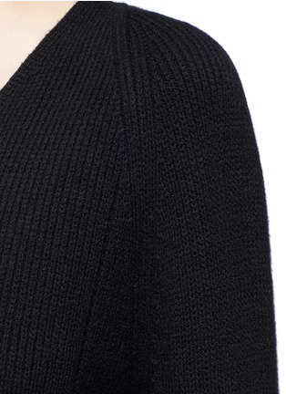 Detail View - Click To Enlarge - HELMUT LANG - Lace up sleeve wool-cashmere sweater