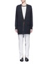 Main View - Click To Enlarge - HELMUT LANG - Button ribbon wool-cashmere cardigan