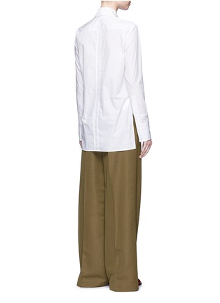 Back View - Click To Enlarge - HELMUT LANG - Tie side cotton poplin shirt