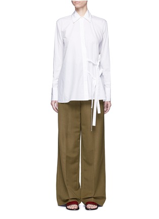 Main View - Click To Enlarge - HELMUT LANG - Tie side cotton poplin shirt