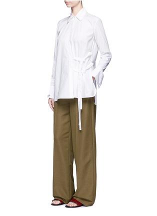 Figure View - Click To Enlarge - HELMUT LANG - Tie side cotton poplin shirt
