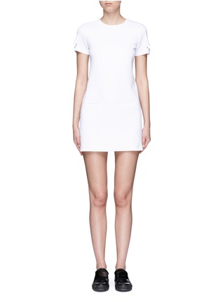 Main View - Click To Enlarge - HELMUT LANG - Cutout sleeve neoprene dress