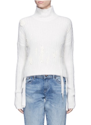 Main View - Click To Enlarge - HELMUT LANG - Ribbon embroidery angora blend sweater