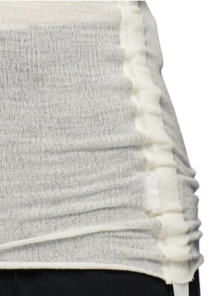 Detail View - Click To Enlarge - HELMUT LANG - Ribbon ruched side wool jersey top