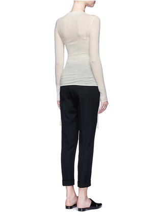 Back View - Click To Enlarge - HELMUT LANG - Ribbon ruched side wool jersey top