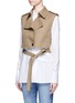 Front View - Click To Enlarge - HELMUT LANG - Cropped bonded wool twill trench vest