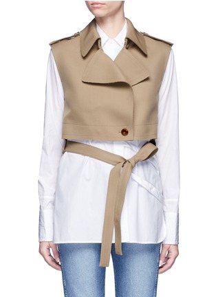 Main View - Click To Enlarge - HELMUT LANG - Cropped bonded wool twill trench vest