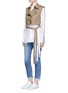 Figure View - Click To Enlarge - HELMUT LANG - Cropped bonded wool twill trench vest