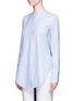 Front View - Click To Enlarge - HELMUT LANG - 'Oxford Tuxedo' stripe bib front cotton shirt