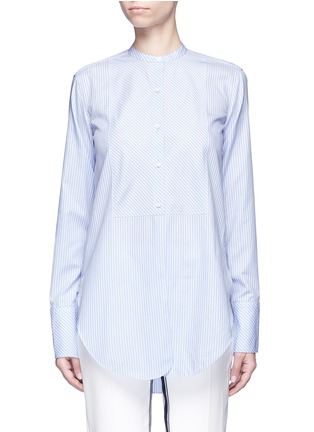 Main View - Click To Enlarge - HELMUT LANG - 'Oxford Tuxedo' stripe bib front cotton shirt