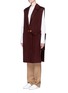 Front View - Click To Enlarge - HELMUT LANG - Oversized pocket felted wool-cashmere long vest