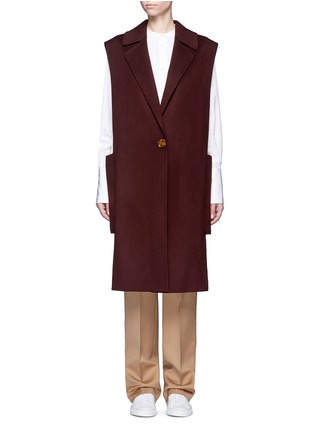 Main View - Click To Enlarge - HELMUT LANG - Oversized pocket felted wool-cashmere long vest