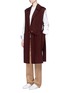 Figure View - Click To Enlarge - HELMUT LANG - Oversized pocket felted wool-cashmere long vest