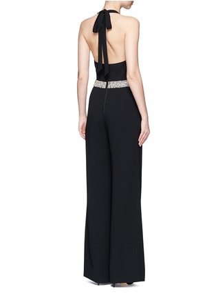 Back View - Click To Enlarge - ALICE & OLIVIA - 'Dillyn' bead embellished halter jumpsuit