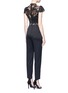 Back View - Click To Enlarge - ALICE & OLIVIA - 'Rosalia' lace panel sateen jumpsuit