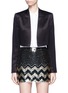 Main View - Click To Enlarge - ALICE & OLIVIA - 'Londyn' open front cropped satin jacket