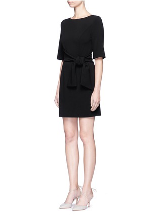 Front View - Click To Enlarge - ALICE & OLIVIA - 'Virgil' wrap waist boat neck dress