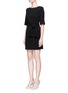 Front View - Click To Enlarge - ALICE & OLIVIA - 'Virgil' wrap waist boat neck dress