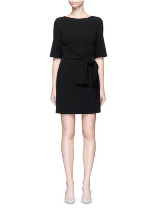 Main View - Click To Enlarge - ALICE & OLIVIA - 'Virgil' wrap waist boat neck dress