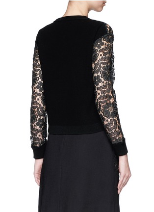 Back View - Click To Enlarge - ALICE & OLIVIA - 'Jesse' floral guipure lace wool sweater