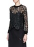 Front View - Click To Enlarge - ALICE & OLIVIA - 'Jesse' floral guipure lace wool sweater