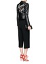 Figure View - Click To Enlarge - ALICE & OLIVIA - 'Gamma' slogan embroidered leather biker jacket