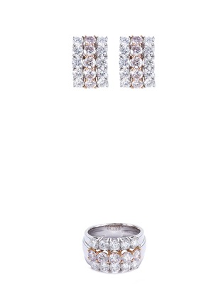 Main View - Click To Enlarge - LC COLLECTION JEWELLERY - Diamond 18k gold ring and earrings set