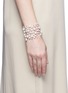 Figure View - Click To Enlarge - ANABELA CHAN - 'Constellation' diamond pearl 18k white gold plated silver bracelet