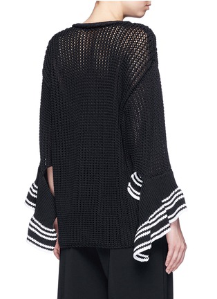 Back View - Click To Enlarge - 3.1 PHILLIP LIM - Cascading ruffle open net stitch sweater