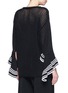 Back View - Click To Enlarge - 3.1 PHILLIP LIM - Cascading ruffle open net stitch sweater