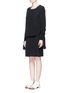 Front View - Click To Enlarge - 3.1 PHILLIP LIM - Double layer sleeve tie silk dress