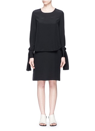 Main View - Click To Enlarge - 3.1 PHILLIP LIM - Double layer sleeve tie silk dress