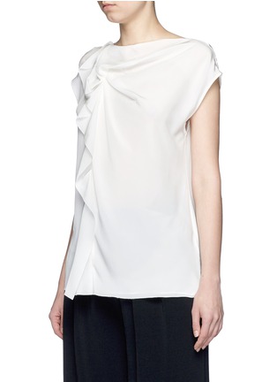 Front View - Click To Enlarge - 3.1 PHILLIP LIM - Ruffle sleeveless silk top