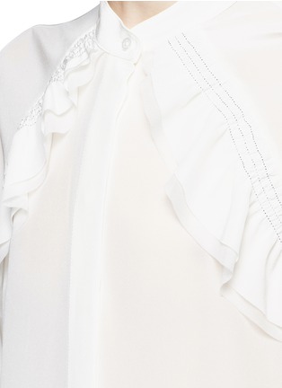 Detail View - Click To Enlarge - 3.1 PHILLIP LIM - Shirred ruffle silk shirt