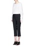 Figure View - Click To Enlarge - 3.1 PHILLIP LIM - Tie cuff cotton poplin cropped top