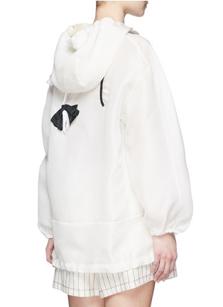 Back View - Click To Enlarge - 3.1 PHILLIP LIM - Iris embroidery gazar hooded zip-up jacket