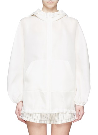 Main View - Click To Enlarge - 3.1 PHILLIP LIM - Iris embroidery gazar hooded zip-up jacket