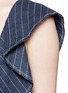Detail View - Click To Enlarge - 3.1 PHILLIP LIM - Cascade ruffle sleeve cutout pinstripe linen top