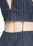 Detail View - Click To Enlarge - 3.1 PHILLIP LIM - Ruffle trim cutout back linen dress