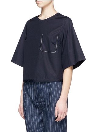Front View - Click To Enlarge - 3.1 PHILLIP LIM - Pocket stitch poplin cropped boxy top
